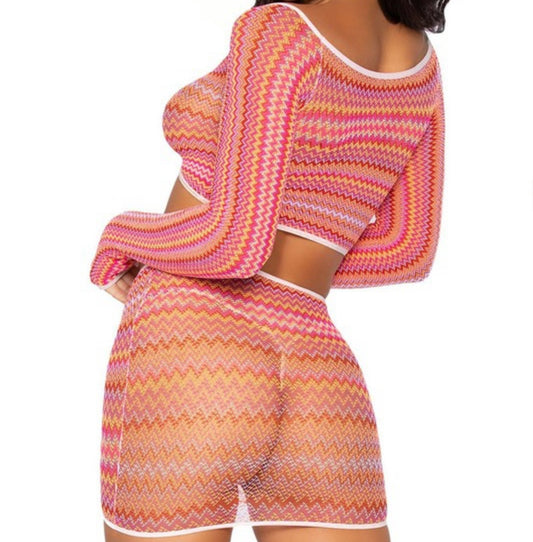 Hola Mami Long Sleeve and Mini Skirt Set