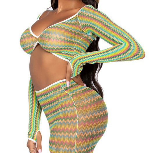 Hola Mami Long Sleeve and Mini Skirt Set